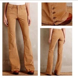 MIDNIGHT BLUE color. Anthropologie Pilcro Iconic Flare Corduroy Jeans. Size 27.